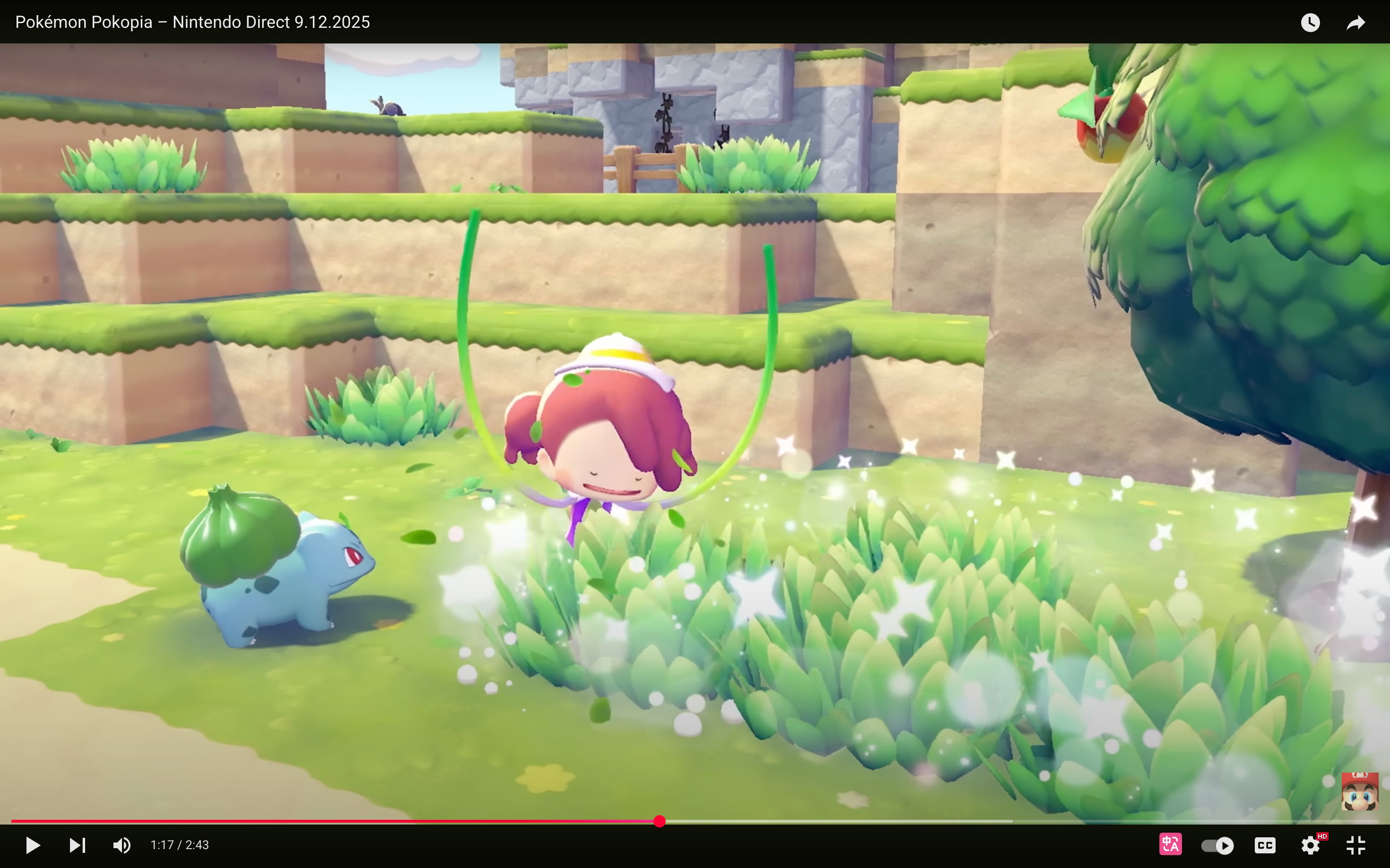 Pokopia greening a patch of land with plant growth move